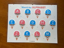 Load image into Gallery viewer, Alphabet Matching Activity, Uppercase to Lowercase Match, Toddler Busy Book, Learning Binder, Quiet Book