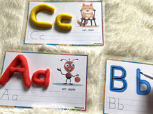 Load image into Gallery viewer, Alphabet PlayDoh Cards, Uppercase and Lowercase Letters Practice, Play Dough Activity