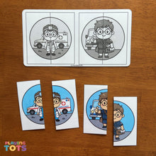 Load image into Gallery viewer, Puzzle Activity Cards, Community Helpers, Busy Bags, Toddlers and Preschoolers, Montessori