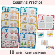 Load image into Gallery viewer, Counting Practice, Learn to count, Preschool Math, Count and Match, Montessori Math