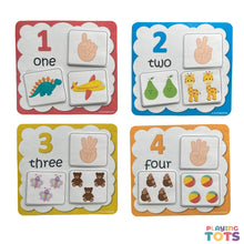 Load image into Gallery viewer, Counting Practice, Learn to count, Preschool Math, Count and Match, Montessori Math