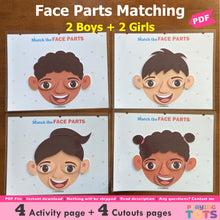 Load image into Gallery viewer, Face Parts Matching Activity, Boys and Girls, Toddler Busy Book