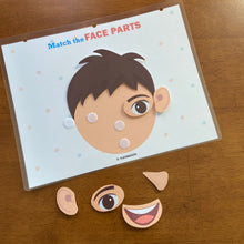 Load image into Gallery viewer, Face Parts Matching Activity, Boys and Girls, Toddler Busy Book