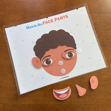 Load image into Gallery viewer, Face Parts Matching Activity, Boys and Girls, Toddler Busy Book