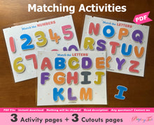 Load image into Gallery viewer, Alphabet, Numbers, Matching Activities