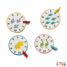 Load image into Gallery viewer, Count and Clip Dinosaur Cards, Toddler, Preschool, Prek Math