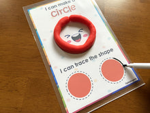 Load image into Gallery viewer, Shapes PlayDoh Cards, Busy Bags, Toddlers and Preschoolers, MontessorI