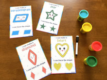 Load image into Gallery viewer, Shapes PlayDoh Cards, Busy Bags, Toddlers and Preschoolers, MontessorI