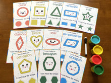 Load image into Gallery viewer, Shapes PlayDoh Cards, Busy Bags, Toddlers and Preschoolers, MontessorI