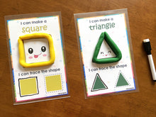 Load image into Gallery viewer, Shapes PlayDoh Cards, Busy Bags, Toddlers and Preschoolers, MontessorI