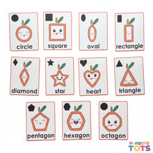 Load image into Gallery viewer, Apple Themed Shapes PlayDoh Cards