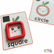 Load image into Gallery viewer, Apple Themed Shapes PlayDoh Cards