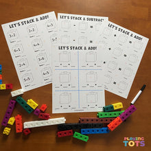 Load image into Gallery viewer, Snap cubes Learning Mats