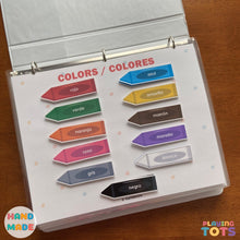 Load image into Gallery viewer, Bilingual Spanish Busy Book Addon Activity Pages, Toddler Learning Binder (3 PAGES)