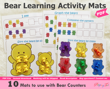 Load image into Gallery viewer, Bear Counters Learning Mats
