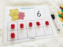 Load image into Gallery viewer, Bear Counters Learning Mats