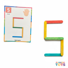 Load image into Gallery viewer, Popsicle Sticks Numbers Activity, Busy Bags, Toddlers and Preschoolers, Montessori