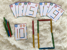 Load image into Gallery viewer, Popsicle Sticks Numbers Activity, Busy Bags, Toddlers and Preschoolers, Montessori