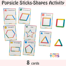 Load image into Gallery viewer, Popsicle Sticks Shapes Activity, Busy Bags, Toddlers and Preschoolers, MontessorI