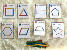 Load image into Gallery viewer, Popsicle Sticks Shapes Activity, Busy Bags, Toddlers and Preschoolers, MontessorI