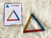 Load image into Gallery viewer, Popsicle Sticks Shapes Activity, Busy Bags, Toddlers and Preschoolers, MontessorI