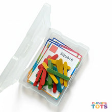 Load image into Gallery viewer, Popsicle Sticks Shapes Activity, Busy Bags, Toddlers and Preschoolers, MontessorI