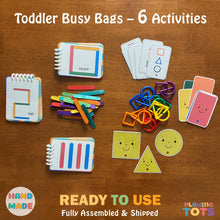 Load image into Gallery viewer, Toddler Busy Bags, Grab and Go Travel Zip Bags