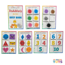 Load image into Gallery viewer, Toddler Mini Busy Book, Travel Size Activity Book, Matching First Busy Book for Babies