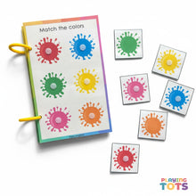 Load image into Gallery viewer, Toddler Mini Busy Book, Travel Size Activity Book, Matching First Busy Book for Babies