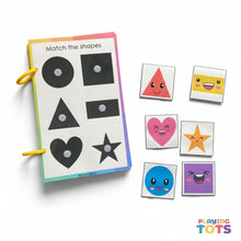 Load image into Gallery viewer, Toddler Mini Busy Book, Travel Size Activity Book, Matching First Busy Book for Babies