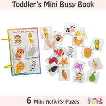 Load image into Gallery viewer, Toddler Mini Busy Book, Travel Size Activity Book, Pictures Matching