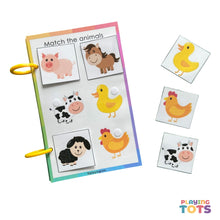 Load image into Gallery viewer, Toddler Mini Busy Book, Travel Size Activity Book, Pictures Matching