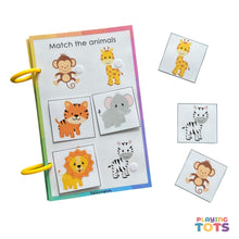 Load image into Gallery viewer, Toddler Mini Busy Book, Travel Size Activity Book, Pictures Matching