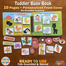 Load image into Gallery viewer, Toddler's First Busy Book, Learning Binder, Fun Quiet Book, Toddler Activity Book