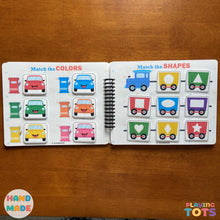 Load image into Gallery viewer, Toddler Busy Book, Learning Binder, Fun Quiet Book, Vehicles Busy Book, Preschool Busy book
