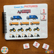 Load image into Gallery viewer, Toddler Busy Book, Learning Binder, Fun Quiet Book, Vehicles Busy Book, Preschool Busy book