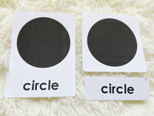 Load image into Gallery viewer, 2D Shapes Flashcards, Montessori 3-part cards