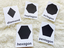 Load image into Gallery viewer, 2D Shapes Flashcards, Montessori 3-part cards