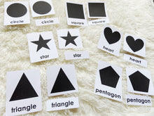 Load image into Gallery viewer, 2D Shapes Flashcards, Montessori 3-part cards