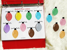 Load image into Gallery viewer, Christmas Toddler Busy Book, Winter Learning Binder, Holiday Quiet Time Activities, Christmas themed Printables