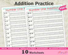 Load image into Gallery viewer, Addition Practice Worksheets, Preschool Workbook, PreK Math Worksheets, Learn to Add