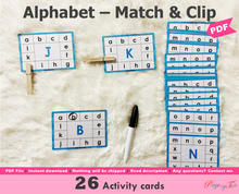 Load image into Gallery viewer, Alphabet Match and Clip Cards