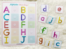 Load image into Gallery viewer, Alphabet Matching Activity, Uppercase to Lowercase Match, Toddler Busy Book, Learning Binder, Quiet Book