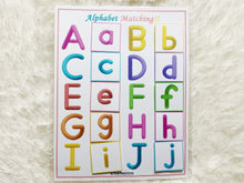 Load image into Gallery viewer, Alphabet Matching Activity, Uppercase to Lowercase Match, Toddler Busy Book, Learning Binder, Quiet Book