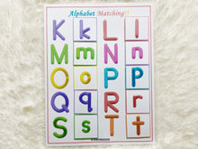 Load image into Gallery viewer, Alphabet Matching Activity, Uppercase to Lowercase Match, Toddler Busy Book, Learning Binder, Quiet Book