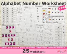 Load image into Gallery viewer, Alphabet and Numbers Worksheets