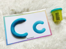 Load image into Gallery viewer, Alphabet PlayDoh Cards, Uppercase and Lowercase Letters Practice, Play Dough Activity