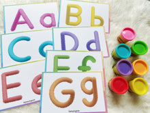 Load image into Gallery viewer, Alphabet PlayDoh Cards, Uppercase and Lowercase Letters Practice, Play Dough Activity