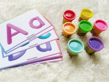 Load image into Gallery viewer, Alphabet PlayDoh Cards, Uppercase and Lowercase Letters Practice, Play Dough Activity