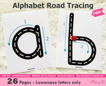 Load image into Gallery viewer, Alphabet Tracing Practice Road Mats